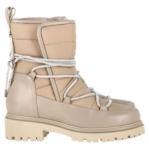 Roger Vivier Embellished Shell Ankle Boots in Beige Leather